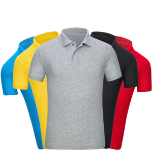 เสื้อเชิ้ตแขนสั้นผู้ชาย สีพื้น ผ้าถัก ลำลอง ทรงปกติ ผ้าฝ้าย แห้งเร็ว โลโก้ด้านหน้า สีขาว สีส้ม สีน้ำเงิน - Product Image 4