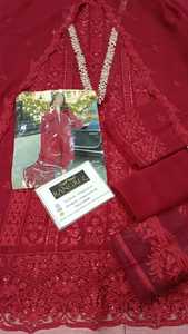 Ensemble de mariage et de fête Shalwar Kameez fait main, design brodé de sequins, en mousseline de soie, 3 pièces non cousues, respirant, prix de gros - Product Image 6