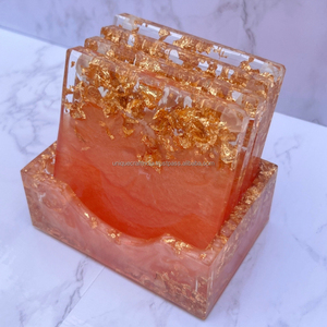 Lujoso posavasos de resina epoxi con diamantes brillantes, hecho a mano, elegante, Decoración de mesa moderna y elegante - Product Image 6