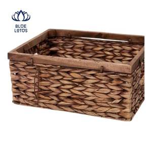 Cesta Tejida de Jacinto de Agua, Duradera, de Fibra Limpia, Organizador para Almacenamiento de Ropa y Decoración, Hecha a Mano - Product Image 1