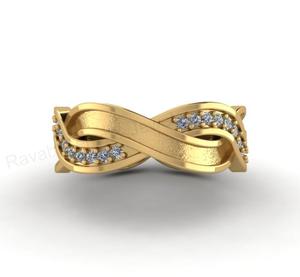 18k Gold Plated 925 <b>Silver</b> Infinity Twist Channel Blank Bezel <b>Ring</b> 1.30mm CZ Setting 7mm Wide Band Breastmilk Jewelry Findings - Product Image 5