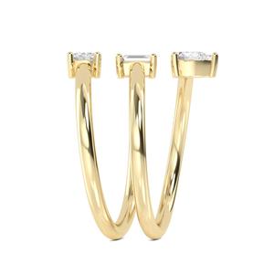 Anillo de Diamante Cultivado en Laboratorio de Oro Amarillo de 10K de Lujo, 0.50 ct, Corte Esmeralda, Solitario, Joyería Fina para Mujer - Product Image 4