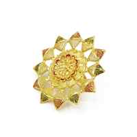 Vente en gros de bagues en or plaqué 14K18K24K micron, design floral, bagues traditionnelles, bagues en or à la mode, Oro Joyera