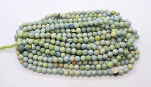 Perles rondes en opale verte naturelle 8MM 9MM, perles lisses en pierre précieuse, opale verte en vrac, prix de gros pour la fabrication de bijoux - Product Image 3