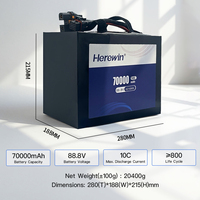 Baterai Semi-Solid State Herewin 24S 88.8V 70000mAh Berdaya Tinggi untuk UAV Angkut Berat & Drone Logistik