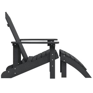 Antracite Adirondack Patio sedia con poggiapiedi HDPE materiale elegante mobili da esterno - Product Image 4
