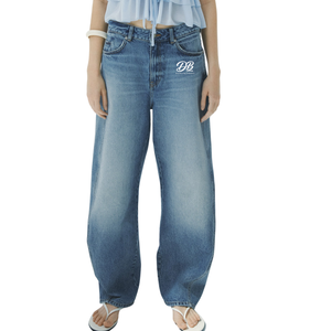Jeans de Mezclilla de Cintura Alta para Mujer, Corte Recto, Pantalones Casuales de Moda, Cómodos para el Día a Día, Ropa Personalizada al por Mayor - Product Image 1