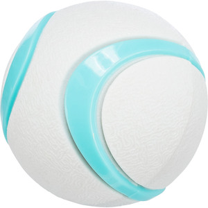 Juguete de pelota para mascotas de 6 cm, blanco con rayas turquesa, para perros y gatos - Product Image 1