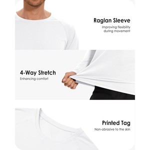 <b>Men</b> UPF50 Anti-Bacterial Eco-Friendly Rash Guard <b>White</b> Quick Dry Breathable 100% Polyester Full <b>Sleeve</b> Adult Sport Compression - Product Image 3