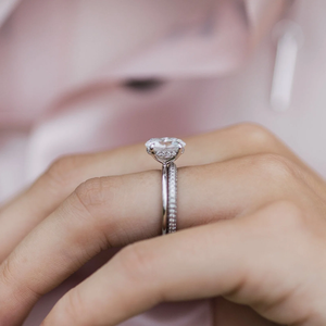 แหวนเพชรดีไซน์เนอร์ทรงวงรี เพชรสร้างในห้องปฏิบัติการ ทอง 14K พลอยสำหรับทำแหวน พลอยสังเคราะห์ พลอยเม็ดเดี่ยว - Product Image 2