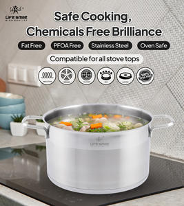 Casserole haut de gamme en acier inoxydable 18/10 avec couvercle en verre élégant et poignées en acier inoxydable durables - Product Image 6