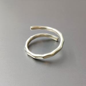 2021 Adjustable 925 Sterling Silver Hammer Design <b>Ring</b> Invisible Setting for Wedding Engagement Party Religious Style Gift - Product Image 3