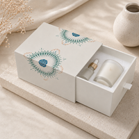 Boîte à bougie coulissante en carton ondulé robuste avec doublure estampée à chaud et unité extérieure pour bougie en pot
