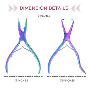 Hair Extension <b>Pliers</b> <b>Set</b> Metal Rainbow Color Tools for Install and Remove 6D Connectors - Product Image 4