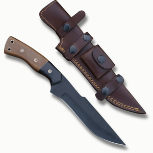 มีดแทคติคอลขนาด 12 นิ้ว ใบมีดแบบ Fixed Blade มีดเอาตัวรอดแบบ Full Tang มีดล่าสัตว์กลางแจ้ง ด้ามไม้ จำหน่ายส่งในสหรัฐอเมริกาและยุโรป - Product Image 1