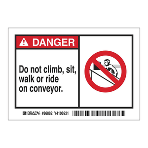 Brady DANGER Conveyor Warning Labels 3.5x5 Inch Durable Self-Adhesive Industrial Safety <b>Sticker</b> <b>Roll</b> - Product Image 3