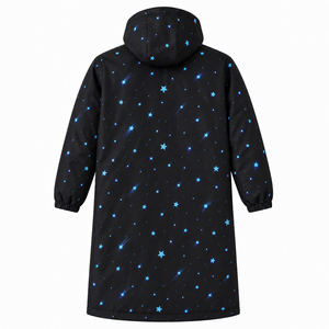 Unisex Swimming Parka <b>Waterproof</b> Windproof <b>Long</b> Coat Fleece Lined Swim Team Training <b>Jacket</b> High Quality Sublimated - Product Image 2