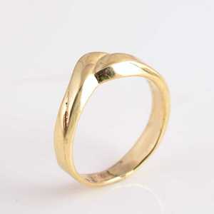 Anillo Geométrico Moderno de Oro de 9K, Anillo de Boda Unisex, Diseño Sencillo, Joyería de Moda - Product Image 4