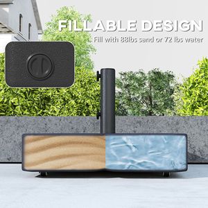 Base per Ombrellone da Esterno Nera con Ruote e Supporto per Palo da 1.5''/1.9'' - Product Image 5