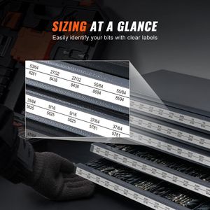 Armadietto Dispenser in Acciaio a Cinque Cassetti per Punte da Trapano da 33/64'' e 63/64'' - Organizzatore per Utensili e Punte - Product Image 1