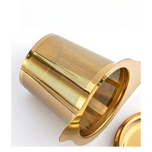 New Arrival Brass Tea <b>Strainer</b> with Wooden Handle Metal Infuser Durable Reusable <b>Colander</b> for Herbal Tea and Spices - Product Image 4