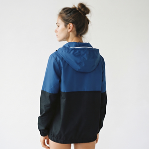 Veste coupe-vent à capuche pour femme, fermeture éclair 3/4, veste de randonnée, 100% nylon, imperméable, capuche personnalisée avec logo brodé, pull à capuche anti-pluie - Product Image 2