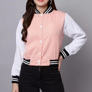 Chaqueta de Invierno para Mujer, Color Granate y Gris, Tejido de Punto Sólido, Secado Rápido, con Cuello Alto y Cierre de Cremallera, 100% Poliéster - Product Image 6