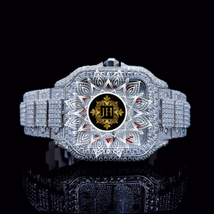 Reloj de Acero Inoxidable Plateado con Diamantes Mossinate, un Reloj de Lujo Imprescindible para Coleccionistas de Relojes - Product Image 1