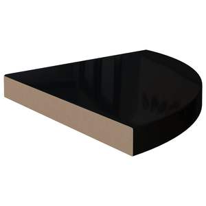 Ensemble de 2 étagères d'angle en MDF nid d'abeille noir brillant avec support métallique - Product Image 4