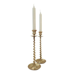 <b>Brass</b> <b>Candlestick</b> Holder With Circular Base For Home Decoration Durable Metal Design Use For Decoration Dining Table Stand - Product Image 2