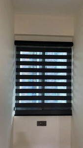 Smooth-pull EX08 Electric Zebra <b>Blind</b> Built-in Plain Design UV-resistant Waterproof Curtain for Shop-<b>window</b> Day-Night Light - Product Image 2