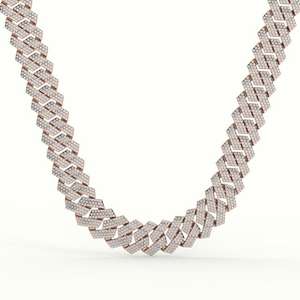 Collar de Cadena Cubana con Diamantes de Calidad de Exportación, Joyería Hip Hop Iced Out para Hombres y Mujeres, Accesorios de Moda Disponibles para la Venta - Product Image 2