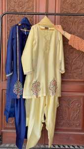 Venta al por mayor de vestidos paquistaníes de marca original de 3 piezas trajes de césped de algodón de las mujeres Kurti Salwar Kameez Bin Hameed indio paquistaní - Product Image 3