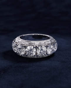 Moissanite Diamond <b>Vintage</b> 14k Yellow Wedding/Engagement <b>Ring</b> Unisex Fine White <b>Gold</b> for Anniversary Party-Worthy - Product Image 2