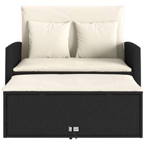 Canapé de patio noir et blanc crème pour meubles de jardin d'extérieur - Product Image 6