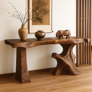 Mesa de Madera Maciza Natural Hecha a Mano, Mesa Consola Vintage, Tablero de Mesa Estilo Rústico Hecho en Vietnam - Product Image 1