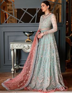 Ventes en gros de robes de soirée pakistanaises pour femmes, vêtements de fête brodés, designs et couleurs personnalisés - Product Image 2
