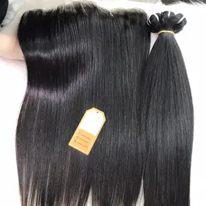 全厚底未加工角质层雷米对齐天然黑色正面生越南头发批发头发供应商