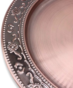 Plato decorativo de cobre hecho a mano para bodas, banquetes, eventos, decoración de mesas, fiestas, catering. - Product Image 3