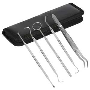 Kit de 5 instruments de diagnostic dentaire manuels pour examen de base, équipement d'hygiène buccale et outils de nettoyage dentaire - Product Image 4