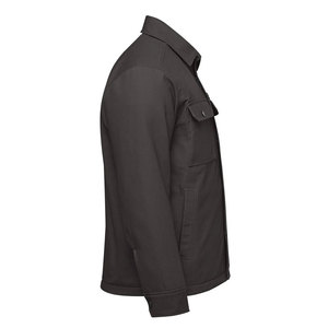 Camisa Chaqueta de Lona Negra para Hombre con Cierre de Botones y Bolsillos en el Pecho, Estilo Workwear, Corte Regular, para Otoño - Product Image 5