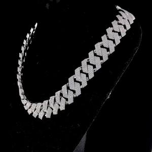 Luxury <b>Iced</b> <b>Out</b> Cuban Link <b>Chain</b> VVS Moissanite Necklace 925 Sterling Silver Hip Hop Diamond <b>Chain</b> Custom Jewelry - Product Image 4