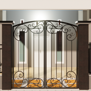 Portail en fer forgé sur mesure pour maisons avec allée et clôture décorative pour entrée de jardin, design pour villas avec revêtements en poudre - Product Image 4