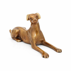 Estatua de Perro de Latón Pulido de Estilo Vintage de 9 Pulgadas de Alto, 1.1 kg, Escultura Decorativa para el Hogar con Temática Animal - Product Image 4