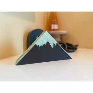 Mount Fuji Tissue Box Wood Oriental Design Free <b>Standing</b> Tabletop Organizer - Product Image 1