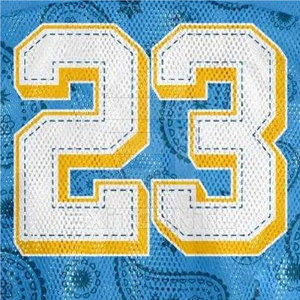 Maillot de football imprimé bandana pour homme, numéro 23 brodé, col en V en maille, streetwear hip-hop, chemise de sport américaine surdimensionnée, sur mesure - Product Image 2