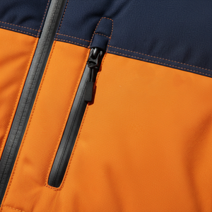 Men's Hooded Color Blocked Ski <b>Jacket</b> Orange Synthetic Insulation <b>Waterproof</b> Gore-Tex Zipper Closure Outdoor <b>Winter</b> Wear - Product Image 5