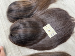 วิกผมธรรมชาติหยักศกสีน้ำตาลธรรมชาติวิกผมตรงลูกไม้สวิส5x5 HD ปิดผมคนเวียดนาม - Product Image 2