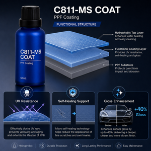 C811-MS PPF Coating with Hydrophobic Gloss Formula for <b>Paint</b> Protection Film Wholesalers OEM 50ml Ready to Use - Product Image 5
