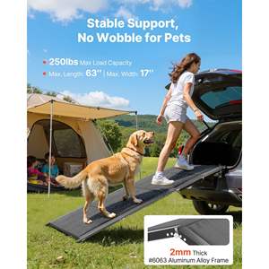 Portable Outdoor <b>Dog</b> <b>Ramp</b> for Cars SUV Truck 63\"L X 17\"W Folding Pet Stair <b>Ramp</b> Non-Slip Oxford Fabric Surface for Medium - Product Image 2